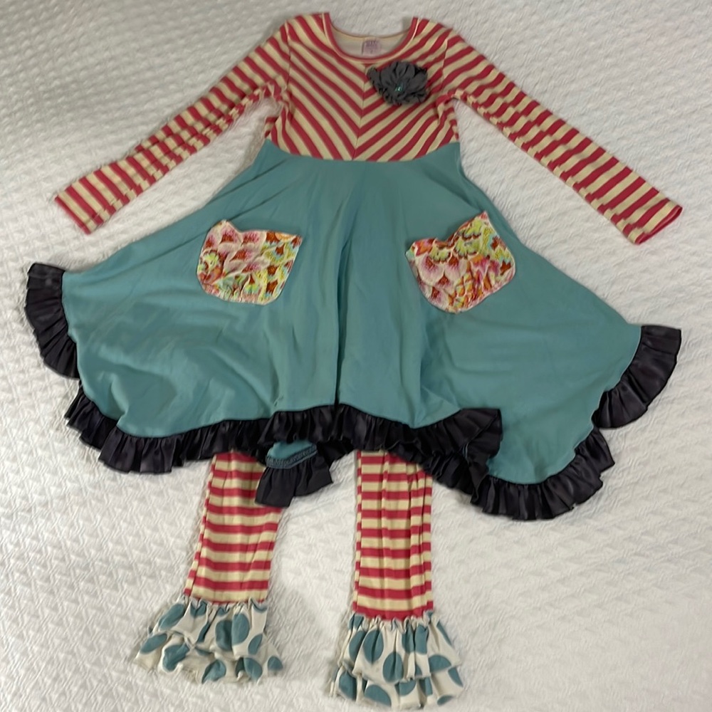 Giggle Moon twirl dress ruffle pants leggings stripes floral polka dot red blue